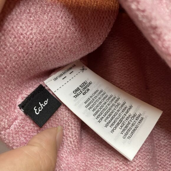 New With Tags Echo beanie Pink winter Hat with pom pom On Top for women - Picture 4 of 8